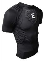 EliteTek Padded Compression Shirt – CPS14 – Youth and Adult Sizes (Black, Adult M)